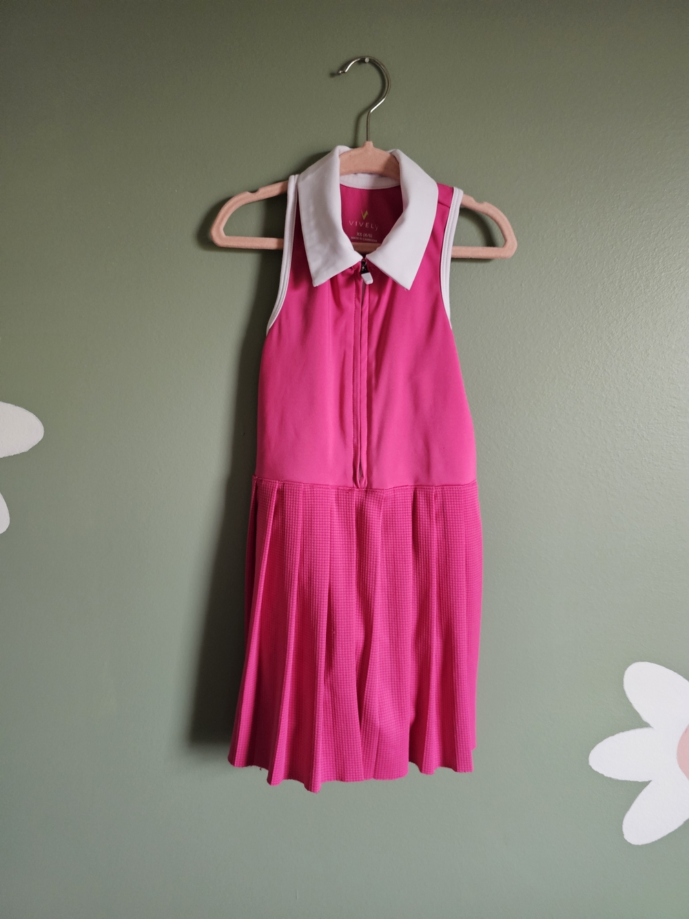 Sleeveless Polo Dress with White Collar for Girls
